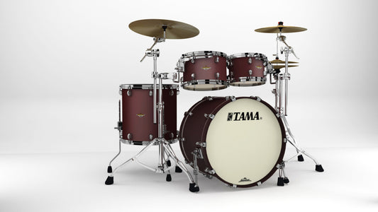 TAMA Starclassic Maple Lacquer Shell Kit 4 pcs - Flat Burgundy Metallic/Black Nickel HW