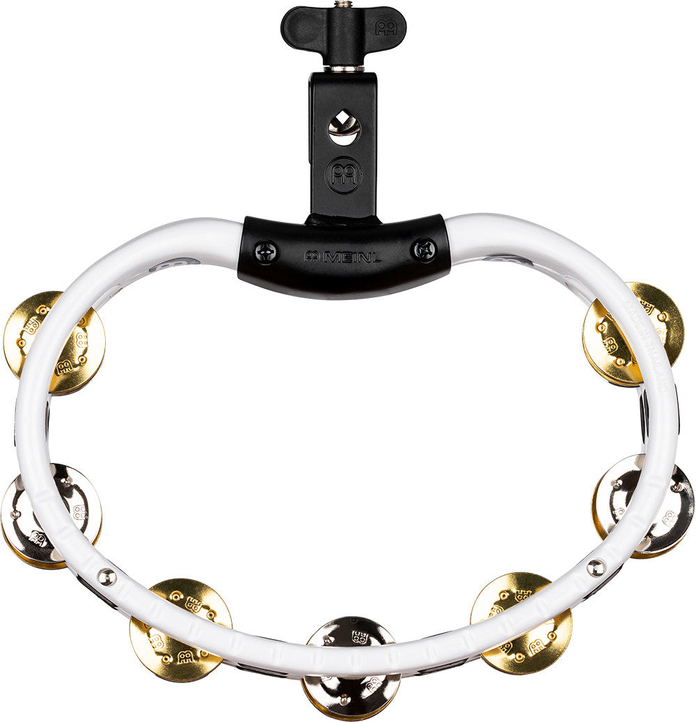MEINL Percussion Traditional Mountable ABS Series Molded ABS Tambourine - White/Mixed Jingles