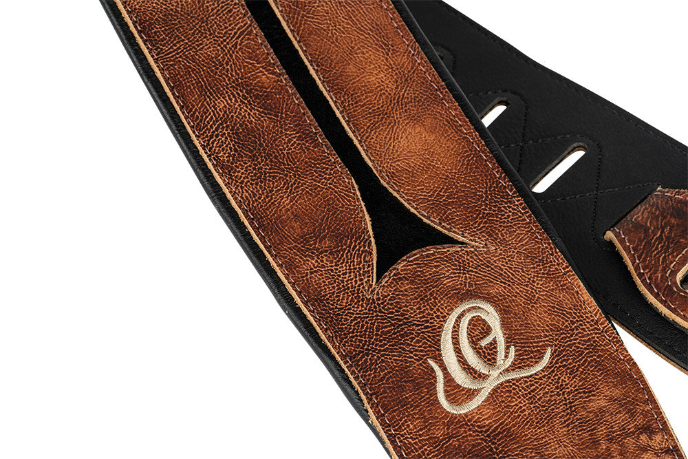 ORTEGA Genuine-Leather Bass-Strap - Chestnut Tree