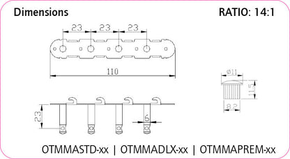 ORTEGA A-Style Mandolin DeLuxe Tuning Machines - Chrome