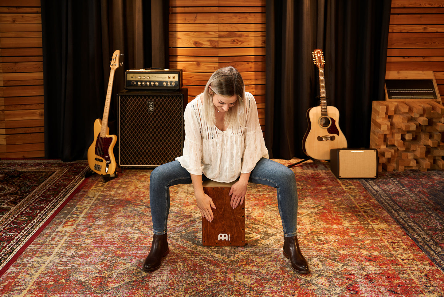 MEINL Percussion Jam Series Snare Cajon 50 - Almond/Birch