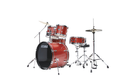 TAMA Stagestar Drum Set 5 teilig (22" BD) - Candy Red Sparkle/Chrom HW + MEINL Cymbals BCS Cymbal Set