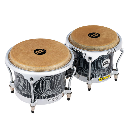 MEINL Percussion Woodcraft Serie Wood Bongo 7" Macho / 8 1/2" Hembra - Vintage Black/Chrom HW