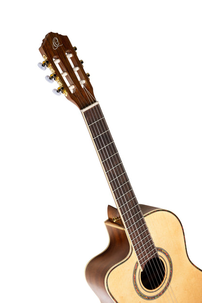 ORTEGA Family Series Pro 4/4 Konzertgitarre 6 String Lefty - Massive Fichte / Mahagoni Natur + Bag