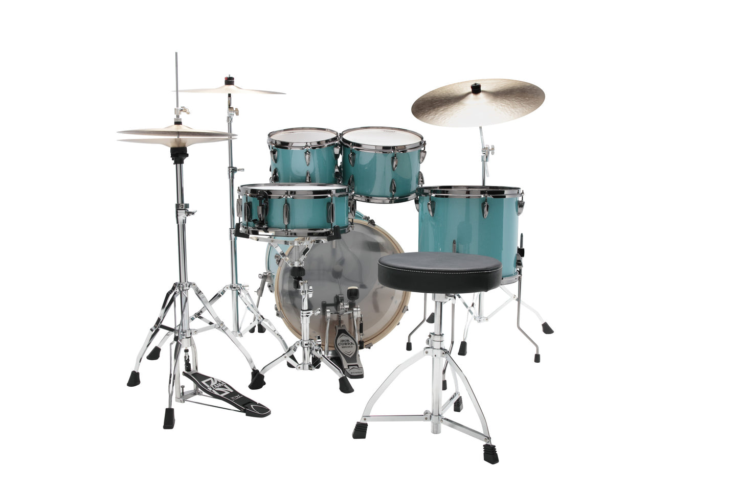 TAMA Imperialstar Drum Set 5 pcs - Sky Blue Mist/Chrome HW + MEINL Cymbals HCS Cymbal Kit/Stage Master Double-Braced Hardware Kit