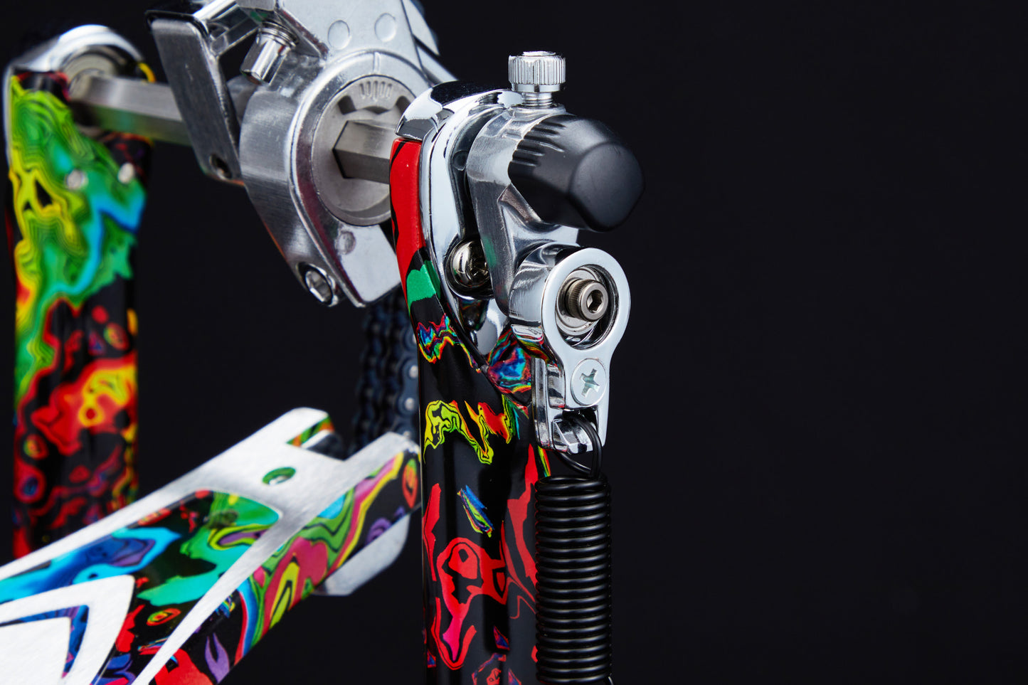 TAMA 50th Limited Iron Cobra Power Glide Twin Pedal - Marble Psychedelic Rainbow Finish