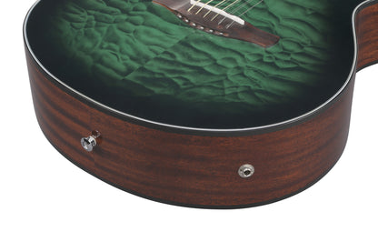 IBANEZ AEWC Acoustic Guitar 6-String - Transparent Emerlad Burst Top & Natural High Gloss Back & Side