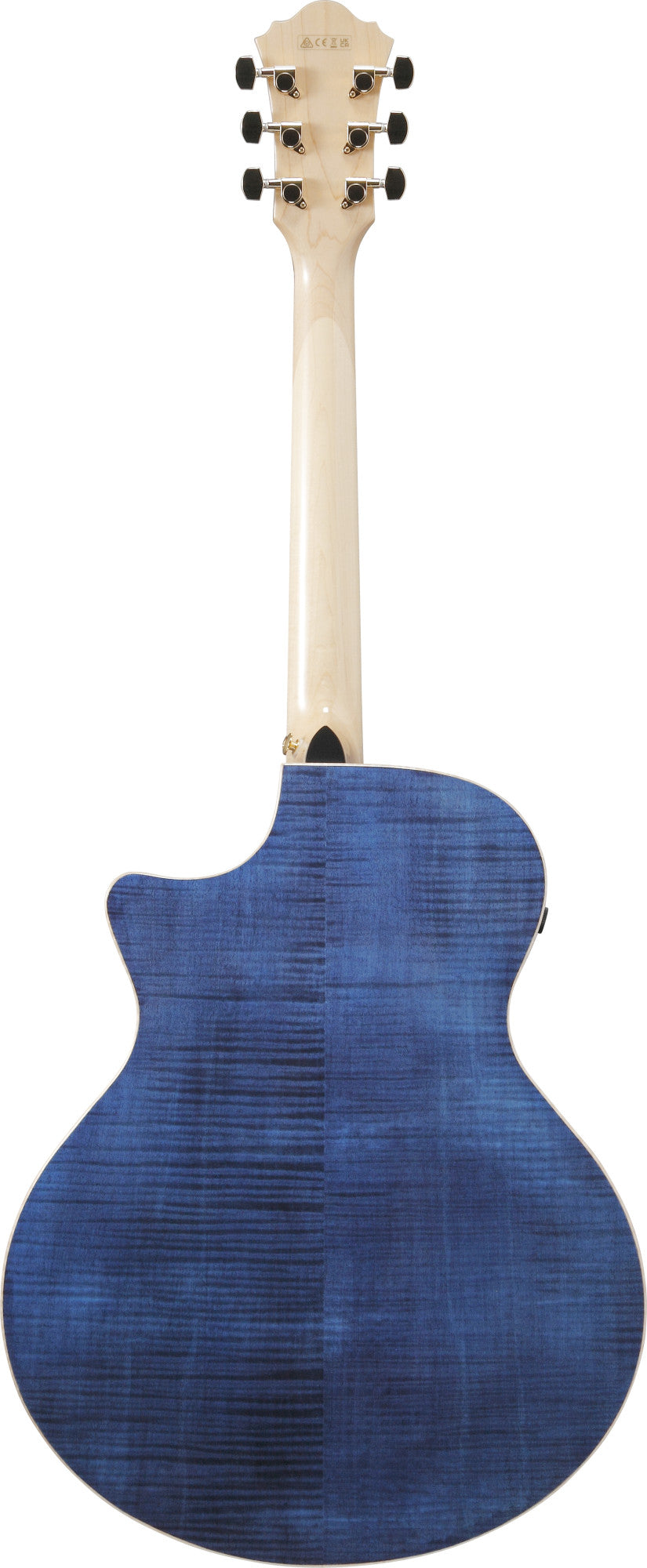 IBANEZ AE Akustikgitarre 6-String - Natural High Gloss Decke, Aqua Blue High Gloss Zargen & Boden