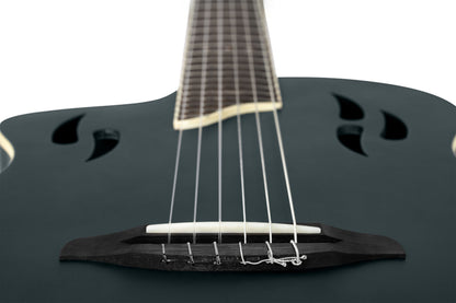 ORTEGA TourPlayer DeLuxe Nylon String Guitar 6-String Lefty - Spruce Black + Gig Bag