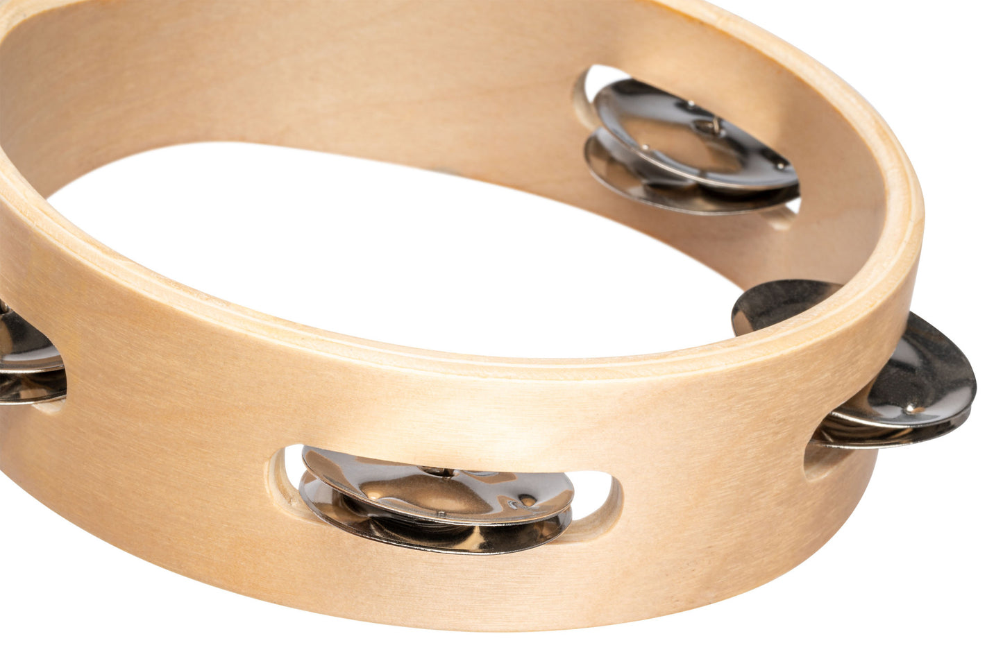 NINO Percussion Single Row Wood Tambourine - 6” Natural