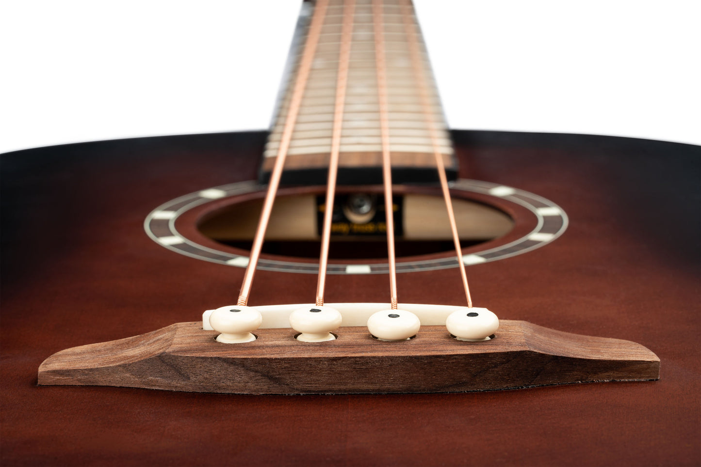 ORTEGA Deep Series 7 Medium Scale Acoustic Bass 4 String - Spruce / Mahogany Bourbon Fade