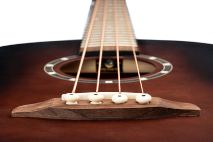 ORTEGA Deep Series 7 Medium Scale Acoustic Bass 4 String - Spruce / Mahogany Bourbon Fade