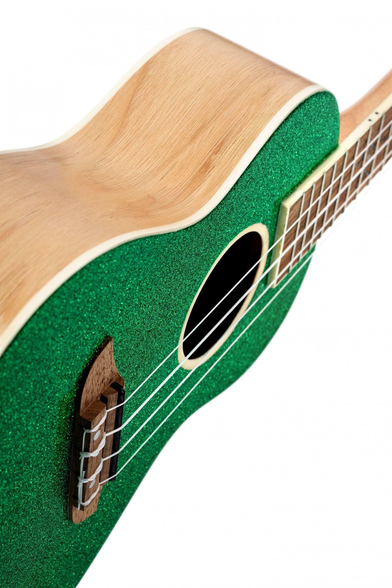 ORTEGA Element Serie Konzert Ukulele 4 String - Spruce / Catalpa Metallic Green + Bag