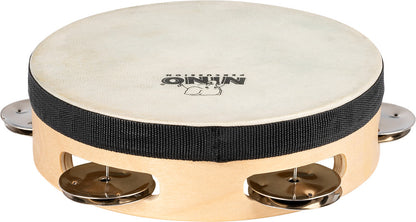 NINO Percussion Tamburin mit Kunststofffell - 6” einreihig