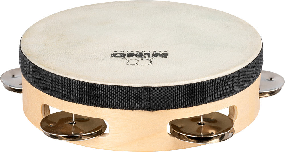 NINO Percussion Tamburin mit Kunststofffell - 6” einreihig