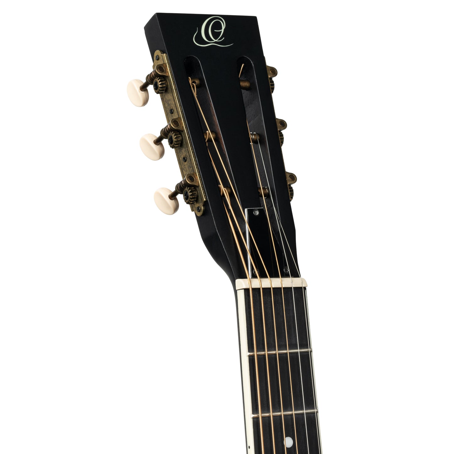 ORTEGA Americana Series Resonatorgitarre  6 String - Distressed Black / Antique Brass HW