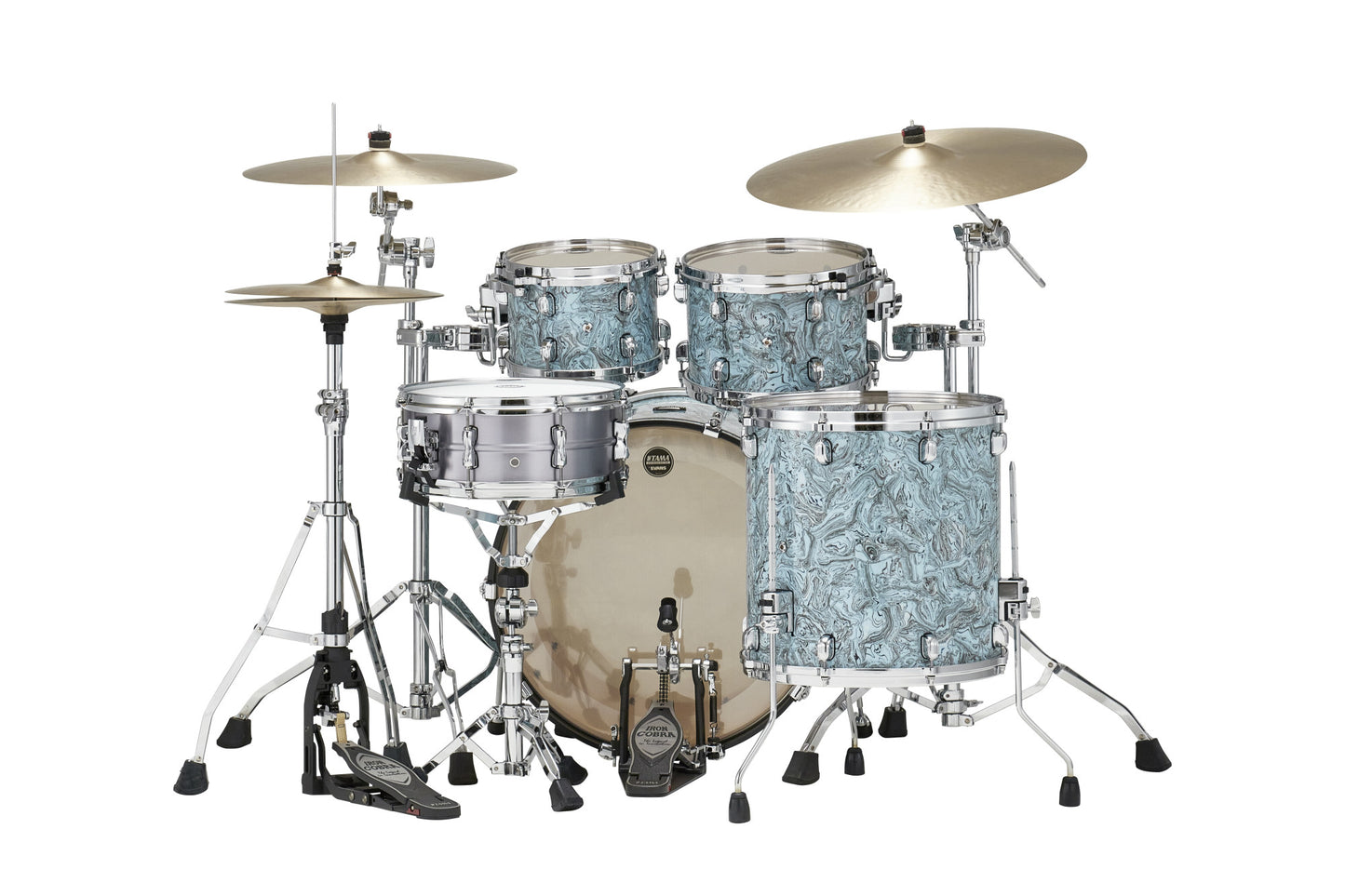 TAMA Starclassic Maple Duracover Wrap Shell Kit 4 teilig - Sky Blue Swirl/Chrom HW