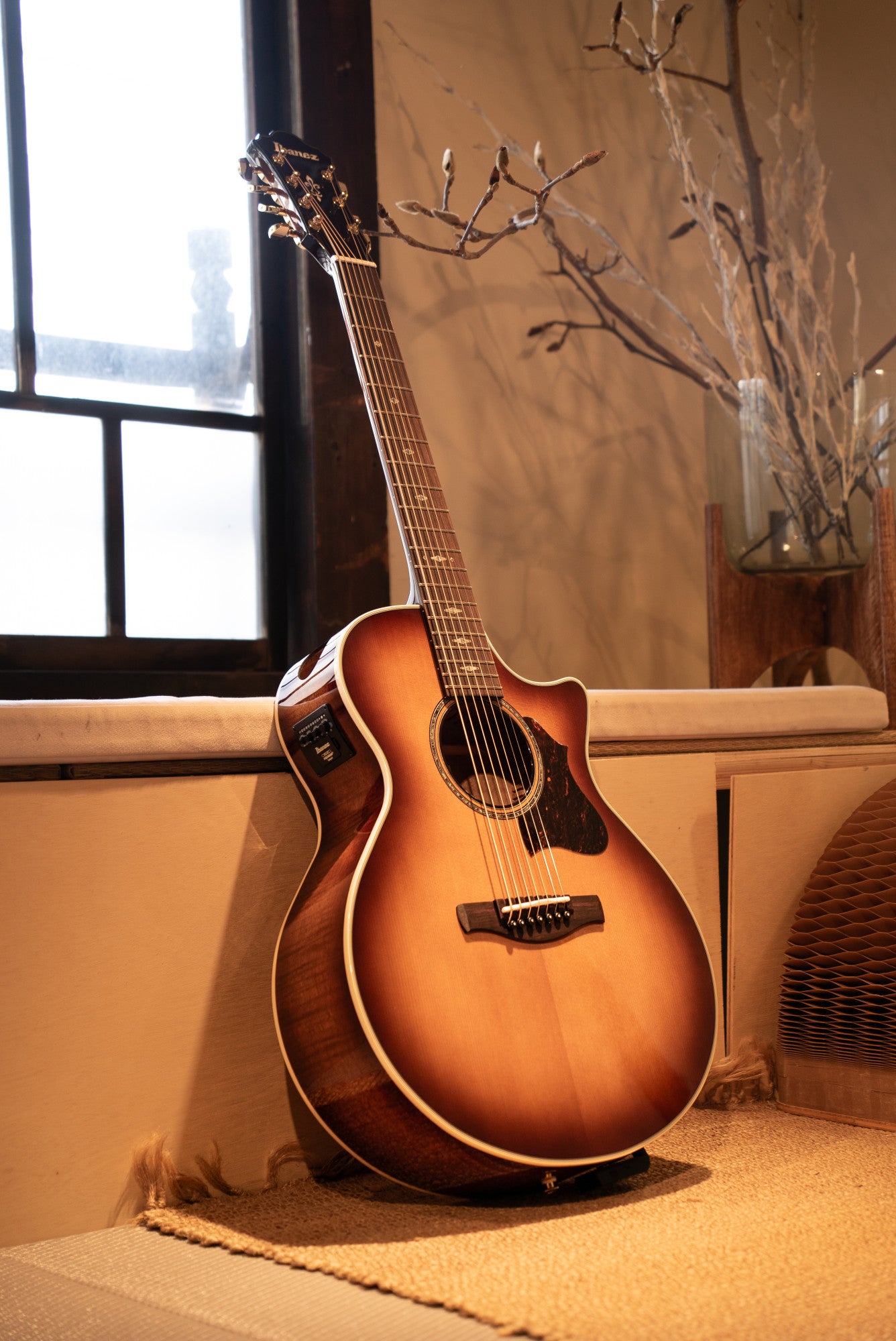 IBANEZ AE Akustikgitarre 7-String - Tobacco Edge Burst High Gloss
