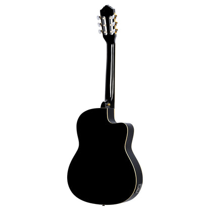 ORTEGA Family Series Pro 4/4 Konzertgitarre 6 String Lefty - Massive Fichte / Mahagoni Black + Bag