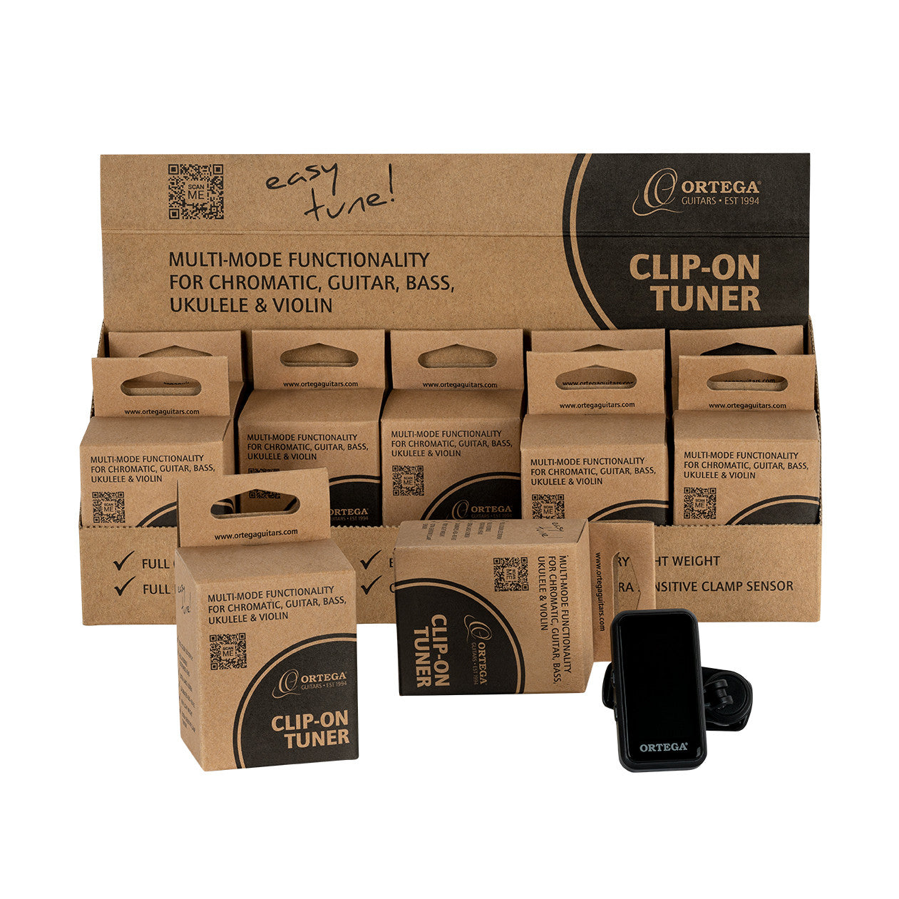 ORTEGA Multi-Mode Headstock-Tuner Sales Display - 10 Stück