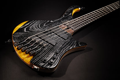 IBANEZ Bass Workshop EHB E-Bass 5-String Multi Scale - Silver Wave Black Low Gloss + Gigbag