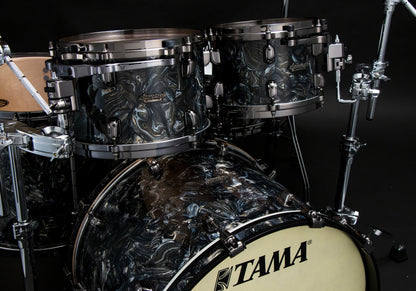 TAMA Starclassic Maple Duracover Wrap Shell Kit 4 pcs - Charcoal Swirl/Black Nickel HW
