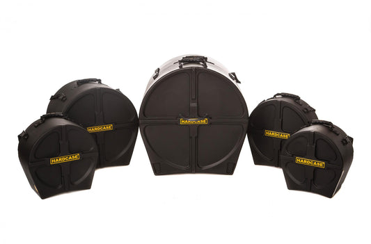 HARDCASE Standard Case Set - 22“ Bass Drum, 12“ Tom, 13“ Tom, 16“ Floor Tom, 14“ Snare Drum / Schaumstoffpads