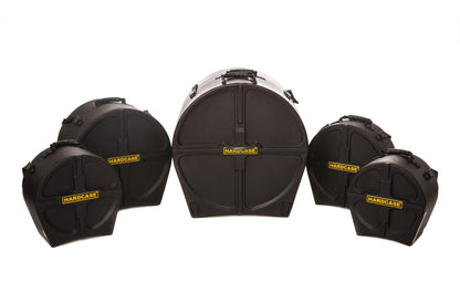 HARDCASE Standard Case Set - 22“ Bass Drum, 12“ Tom, 13“ Tom, 16“ Floor Tom, 14“ Snare Drum / foam pads