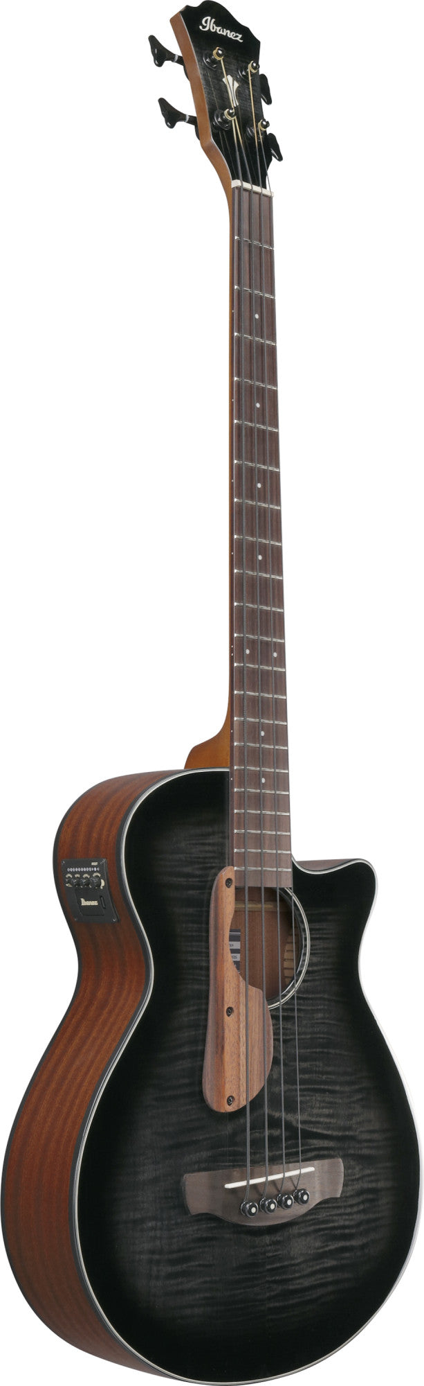 IBANEZ AEGB Acoustic Bass 4-String - Transparent Black Sunburst, Natural High Gloss Back & Sides