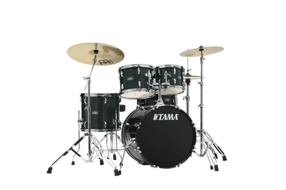 TAMA Stagestar Drum Set 5 teilig (20" BD) - Black Night Sparkle/Chrom HW + MEINL Cymbals BCS Cymbal Set