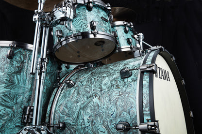 TAMA Starclassic Maple Duracover Wrap Shell Kit 4 teilig - Sky Blue Swirl/Smoked Black Nickel HW
