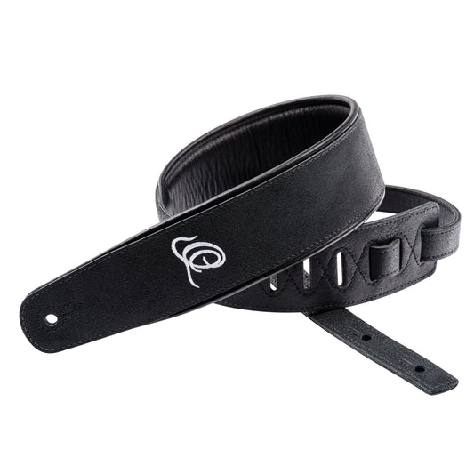 ORTEGA Genuine-Leather Guitar-Strap - Black Hole