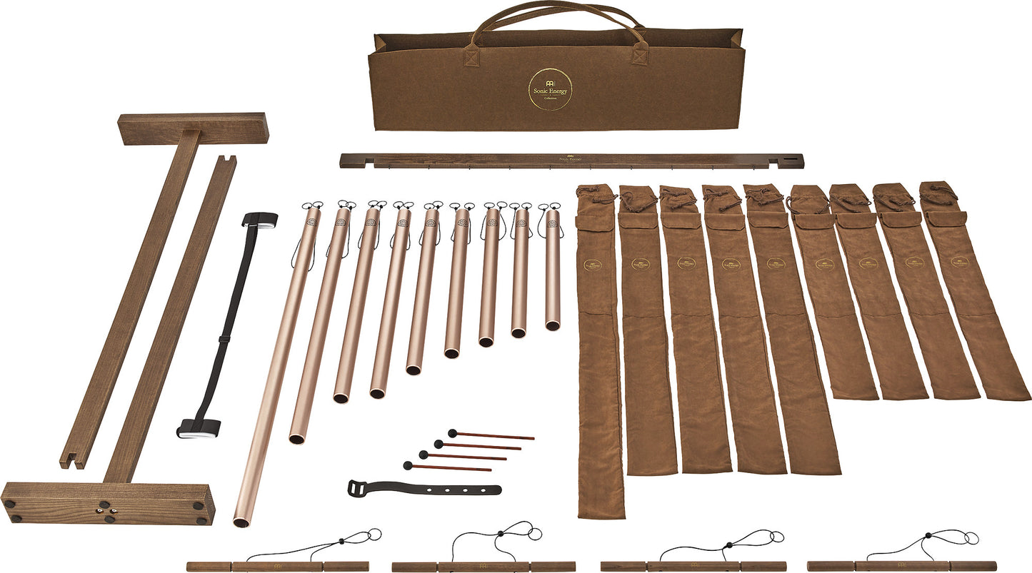 Meinl Sonic Energy Sound Bath Tube Chime Solfeggio Set, Champagnergold - 9 teilig
