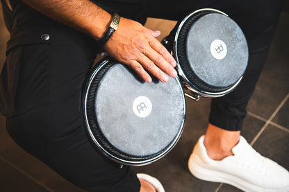 MEINL Percussion Artist Series Bongo Diego Galé, REMO® Black Calfskin Skyndeep Heads  - 7" & 8 1/2" Midnight Star