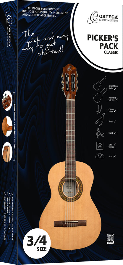 ORTEGA Picker´s Pack 3/4 Nylon String Guitar 6-String - Beginner Set