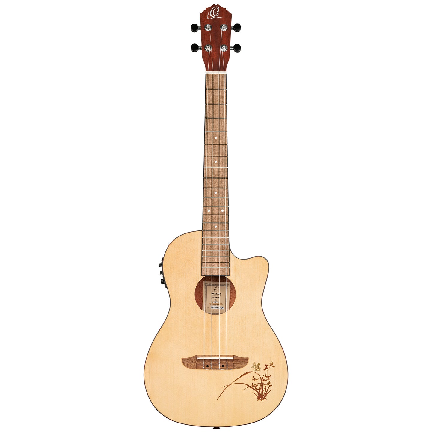 ORTEGA Bonfire Series Preamp Baritone Ukulele 4 String - Spruce/Sapele Natural