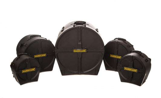 HARDCASE  Rock/Fusion Case Set 2 - 22“ Bass Drum, 10“ Tom, 12“ Tom, 14“ Floor Tom, 14“ Snare Drum / Schaumstoffpads