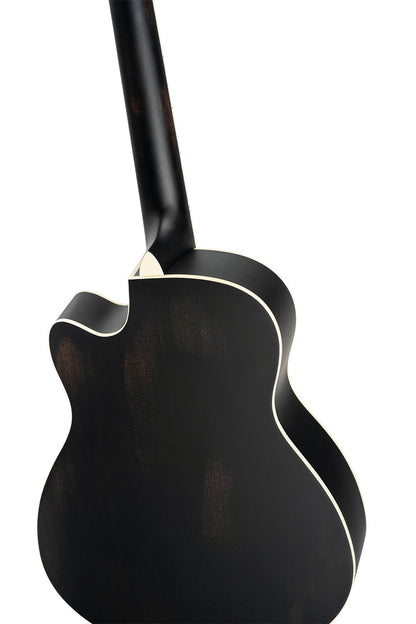 ORTEGA Americana Series Resonatorgitarre  6 String - Distressed Black / Antique Brass HW
