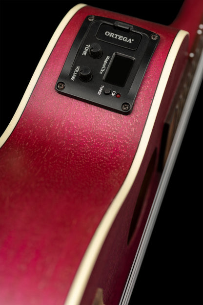 ORTEGA Earth Serie Konzert Preamp Ukulele 4 String - Raspberry Red