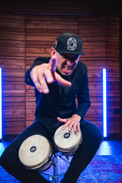 MEINL Percussion Artist Series Bongo Roberto Serrano, REMO® Fiberskyn Heads - 7" & 8 1/2" Pearl White