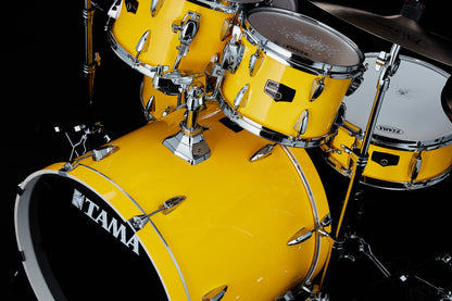 TAMA Imperialstar Drum Set 5 pcs - Electric Yellow/Chrome HW + MEINL Cymbals HCS Cymbal Kit/Stage Master Double-Braced Hardware Kit