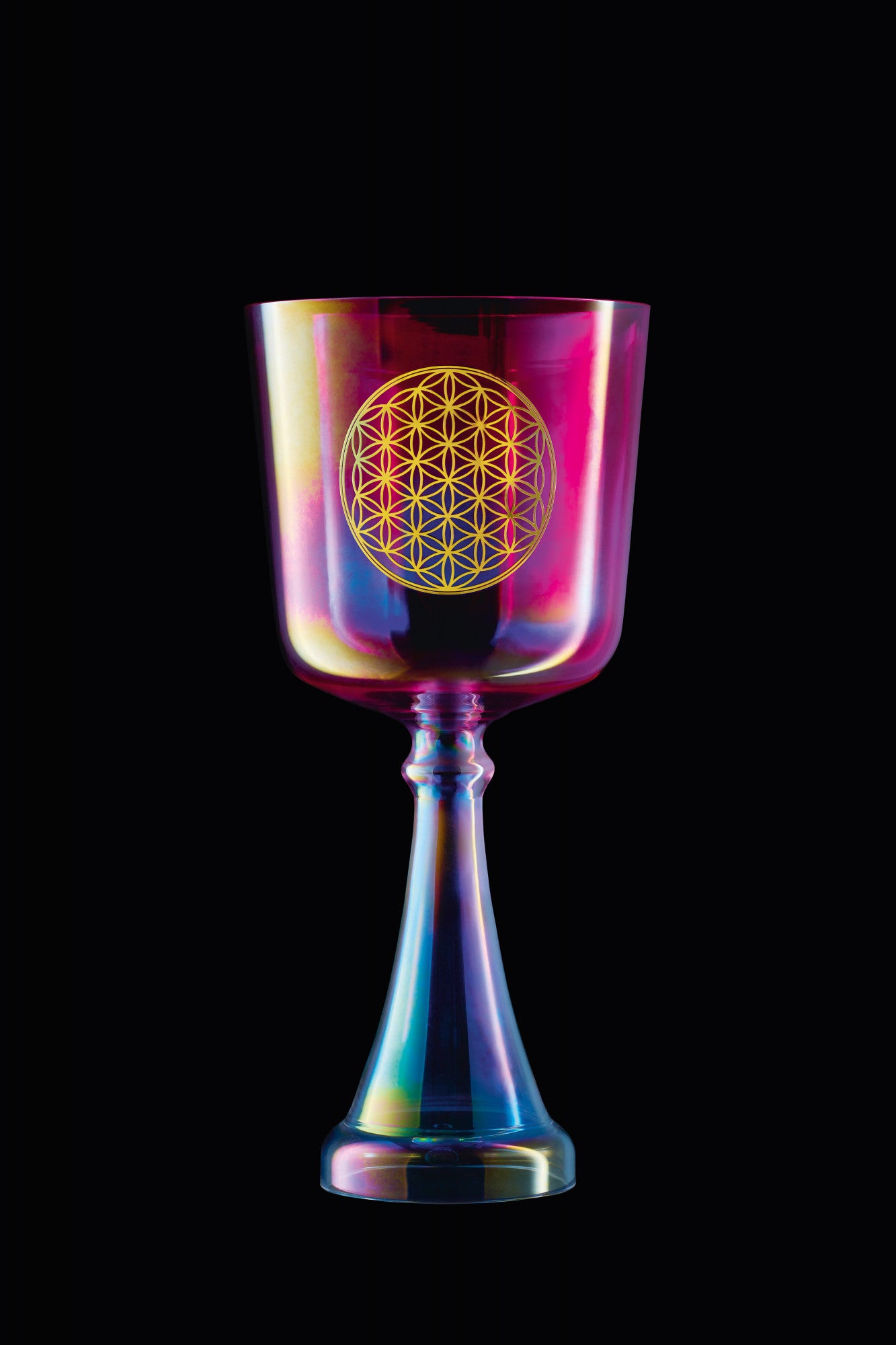 MEINL Sonic Energy Crystal Singing Chalice 6" - F4/Heart Chakra/440 Hz - Flower of Life/Pink