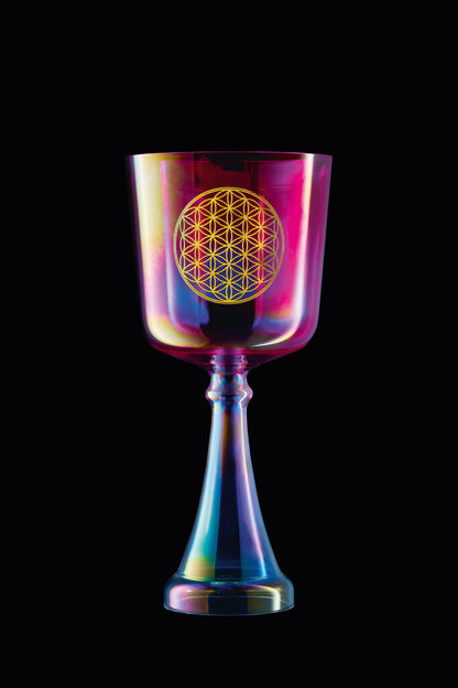 MEINL Sonic Energy Crystal Singing Chalice 6" - F4/Heart Chakra/440 Hz - Flower of Life/Pink