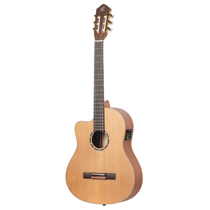 ORTEGA Family Series Pro 4/4 Slim Neck Konzertgitarre 6 String Lefty - Massive Zeder / Mahagoni Natur + Bag