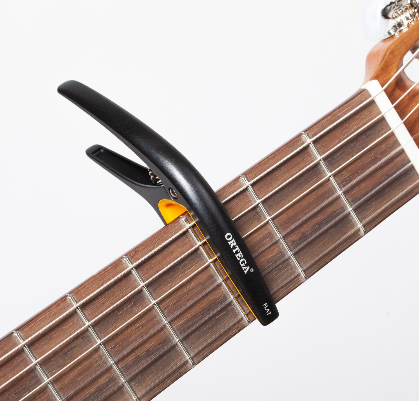 ORTEGA Curved/Flat Guitar Capo - Black/Orange