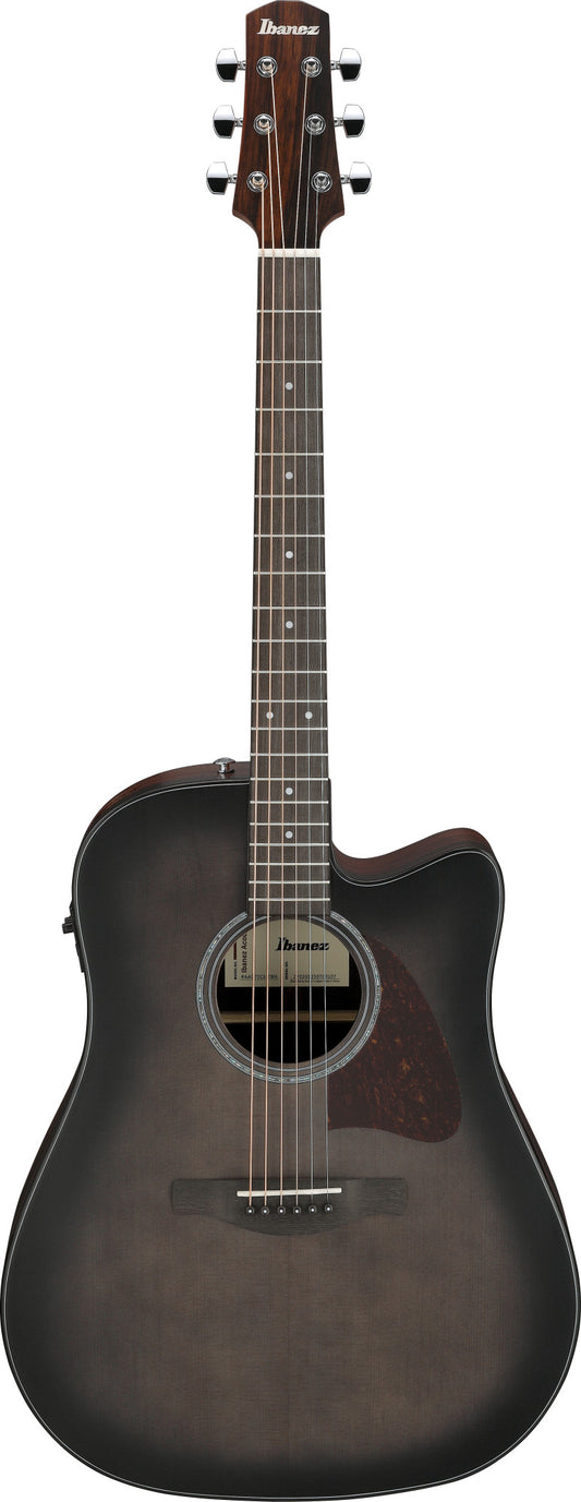 IBANEZ Advanced Acoustic AAD Acoustic Guitar 6-String - Transparent Charcoal Burst Top Natural Open Pore Back & Sides