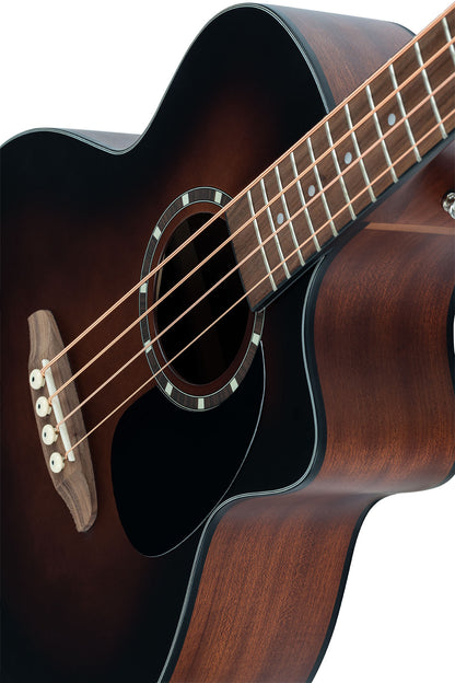 ORTEGA Deep Series 7 Medium Scale Acoustic Bass 4 String - Spruce / Mahogany Bourbon Fade