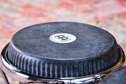 MEINL Percussion Artist Series Bongo Diego Galé, REMO® Black Calfskin Skyndeep Heads  - 7" & 8 1/2" Midnight Star