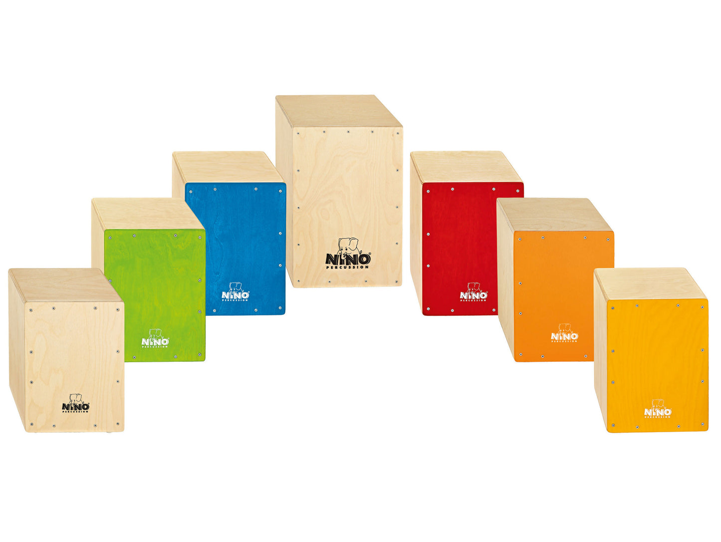 NINO Percussion Cajon Rhythmus Set fürs Klassenzimmer - 7 teilig