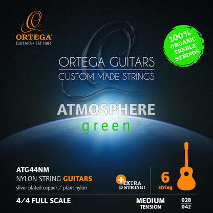 ORTEGA Atmosphere Green Series Nylon String Set - Medium Tension